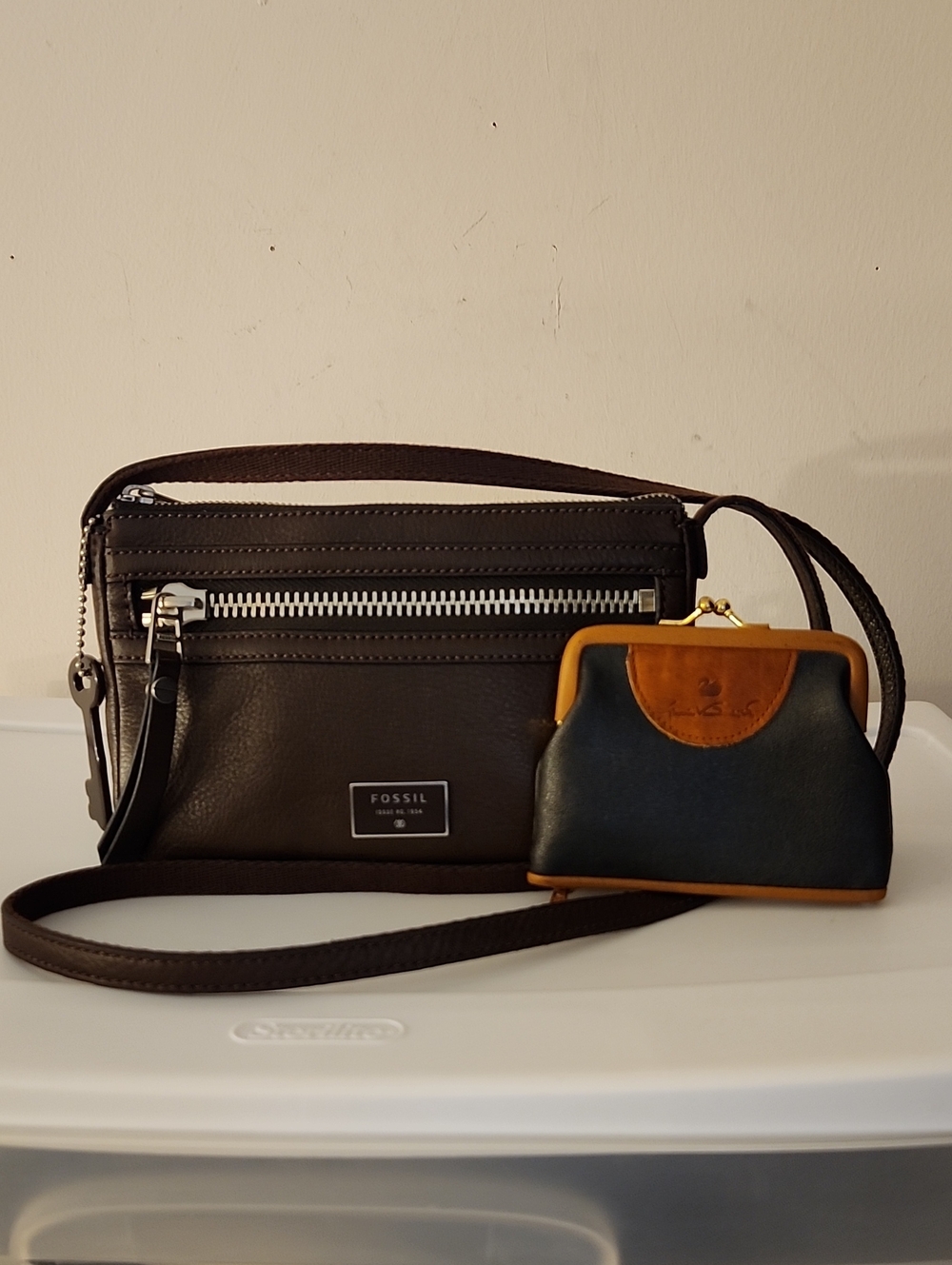 Fossil Dawson Crossbody (New) w/Free Gloria Vanderbilt Change Purse